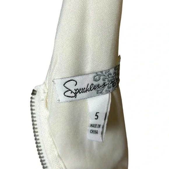 Vtg,lace all over,lined ,fit&Flare dress,size  5.feminine, Y2K,ivory,SPEECHLESS - Picture 6 of 13